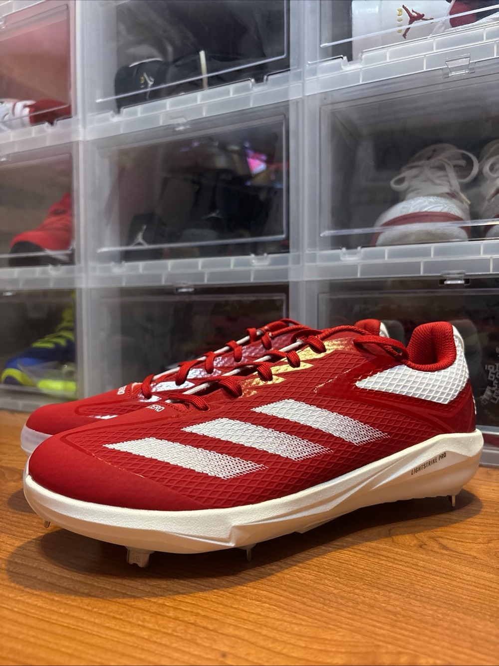 Adidas Adizero Electric BS Red White IH3462 Metal Baseball Cleats Sz 13.5M NWOB
